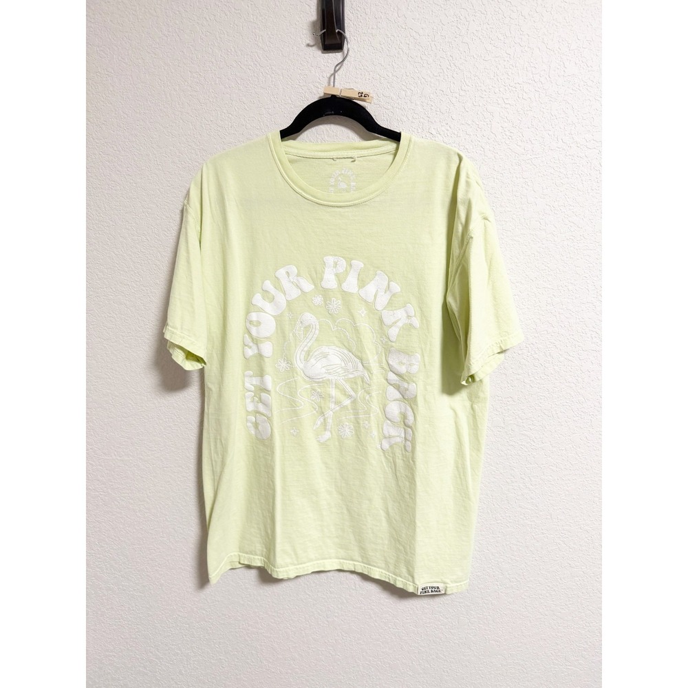 Get Your Pink Back Womens Pigment Dyed Puffy Tee Short Sleeve Crew Neck Large